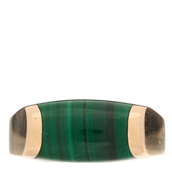BULGARI 18K Rose Gold Malachite Tronchetto Ring 50 5.25