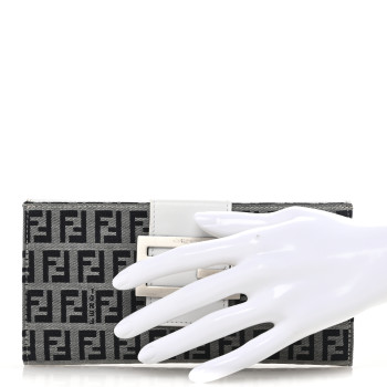 FENDI Zucchino Forever Continental Wallet Navy White