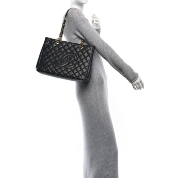 CHANEL Caviar Quilted Grand Shopping Tote GST Black