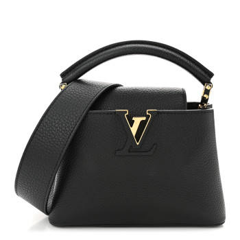 LOUIS VUITTON Taurillon Mini Capucines Black