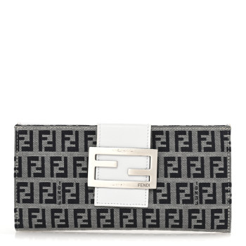 FENDI Zucchino Forever Continental Wallet Navy White