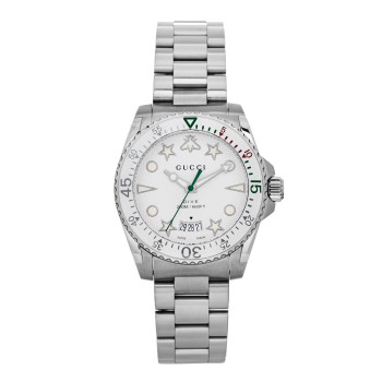 GUCCI Stainless Steel 40mm Dive Quartz Watch White