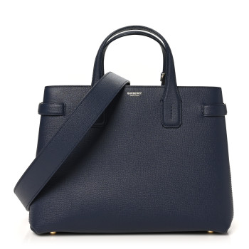 BURBERRY Derby Calfskin Vintage Check Medium Banner Tote Regency Blue