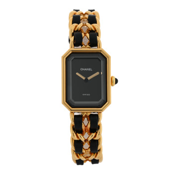 CHANEL Stainless Steel Lambskin 20mm Chain Premiere Quartz Watch Gold M