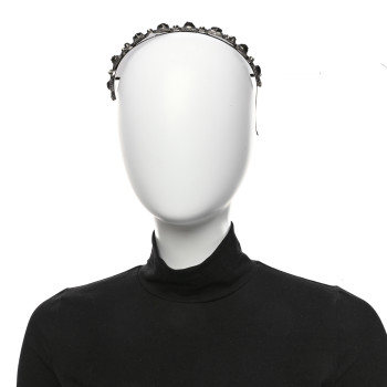 CHANEL Ruthenium Pearl Beaded CC Headband