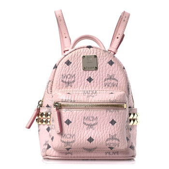 MCM Visetos Side Stud X-Mini Stark Backpack Soft Pink