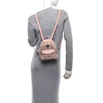 MCM Visetos Side Stud X-Mini Stark Backpack Soft Pink