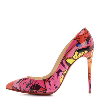 CHRISTIAN LOUBOUTIN Patent Metrograf Pigalle Follies 100 Pumps 37.5 Multicolor