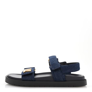 LOUIS VUITTON Denim Sunset Comfort Flat Sandals 39 Blue