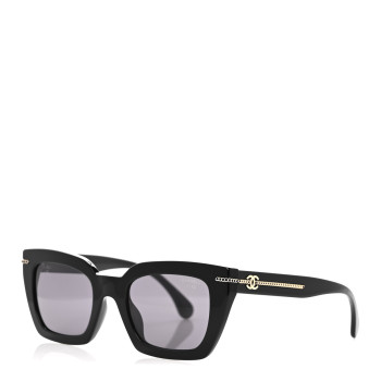 CHANEL Acetate Polarized CC Butterfly Sunglasses 5509-A Black