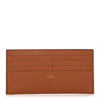LOUIS VUITTON Calfskin Felicie Chain Wallet Card Holder Insert Cognac