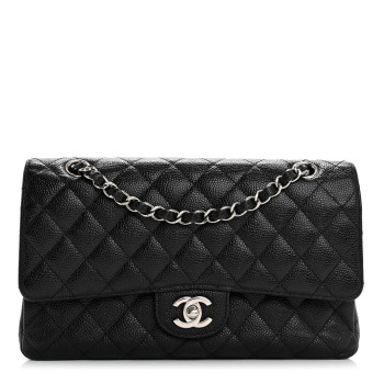 CHANEL Caviar Quilted Medium Double Flap Black