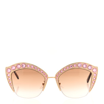 GUCCI Metal Crystal Cat Eye Sunglasses GG00114S Pink