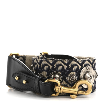 CHRISTIAN DIOR Oblique Studded Shoulder Strap Blue