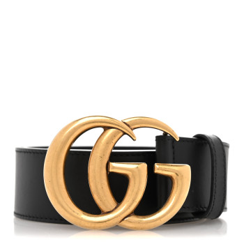 GUCCI Calfskin Double G 40mm Belt 75 30 Black