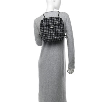 CHANEL Tweed Small Urban Spirit Backpack Black White