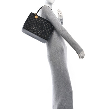 CHANEL Caviar Quilted Medallion Tote Black