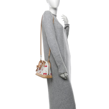 LOUIS VUITTON LV X TM Monogram Cerises Alma BB White