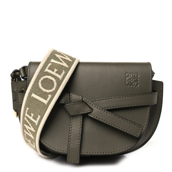 LOEWE Calfskin Jacquard Mini Gate Dual Bag Autumn Green