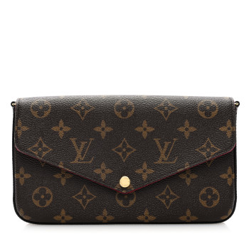 LOUIS VUITTON Monogram Pochette Felicie Chain Wallet Fuchsia