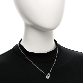 DAVID YURMAN Sterling Silver Diamond Cable Collectibles Lock and Key Charm Pendant Necklace