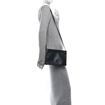 CELINE Lambskin Large Trio Crossbody Bag Black