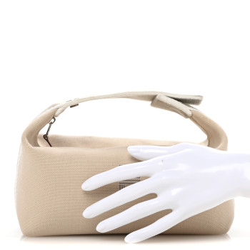 HERMES Canvas Small Bride-A-Brac Pouch Natural