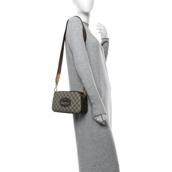 GUCCI GG Supreme Monogram Web Neo Vintage Shoulder Bag Beige New Acero Crop
