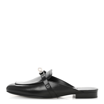HERMES Goatskin Oz Mules 37 Black HERMES Goatskin Oz Mules 37 Black