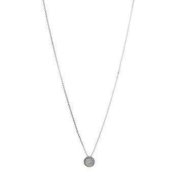 DAVID YURMAN Sterling Silver Diamond 9mm Petite Pave Pendant Necklace
