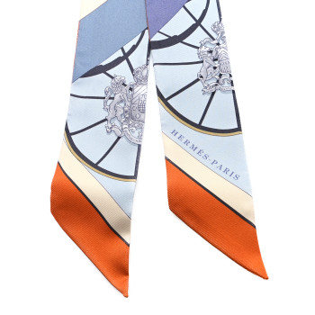 HERMES Silk Springs Springs Bague Twilly Ciel Creme Caramel