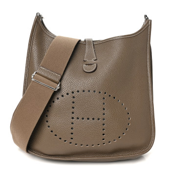HERMES Taurillon Clemence EVELYNE III PM Etoupe HERMES Taurillon Clemence EVELYNE III PM Etoupe