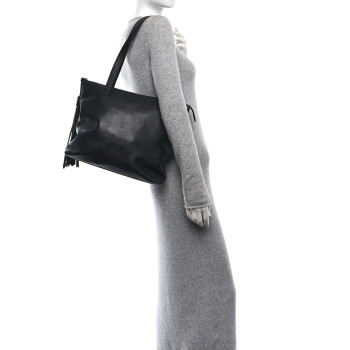 CHANEL Lambskin CC Shopping Tote Black
