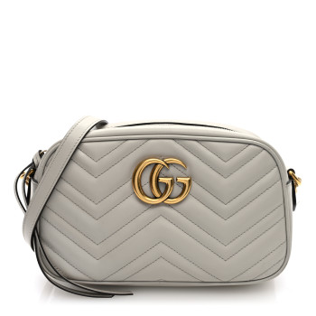 GUCCI Calfskin Matelasse Small GG Marmont Chain Shoulder Bag Sphinx