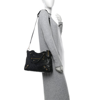 BALENCIAGA Agneau Giant 12 Gold Hardware Town Black