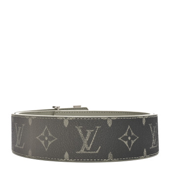 LOUIS VUITTON Monogram Eclipse 40mm LV Initiales Reversible Belt 85 34 Khaki Gradient
