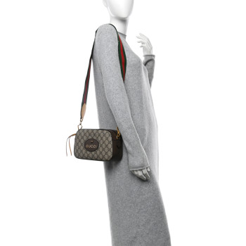 GUCCI GG Supreme Monogram Web Neo Vintage Shoulder Bag Beige New Acero Crop