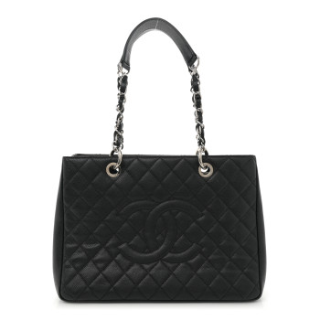 CHANEL Caviar Quilted Grand Shopping Tote GST Black