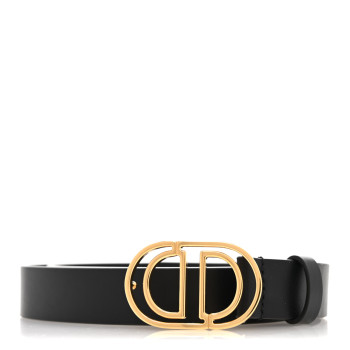 CHRISTIAN DIOR Calfskin 30 Montaigne Cut-Out CD Belt 90 36 Black