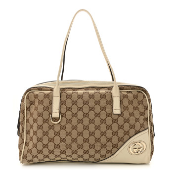 GUCCI Monogram Medium New Britt Boston Off White