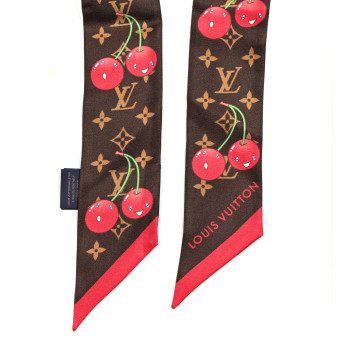 LOUIS VUITTON LV X TM Silk Monogram Cerises Bandeau Brown