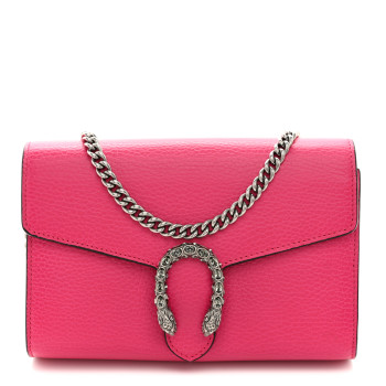 GUCCI Dollar Calfskin Crystal Mini Dionysus Chain Wallet Box Pink