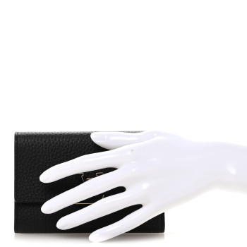 LOUIS VUITTON Taurillon Capucines Compact Wallet Black