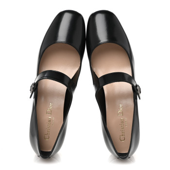 CHRISTIAN DIOR Brushed Calfskin Uniform 30mm Pumps 37 Black