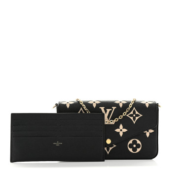 LOUIS VUITTON Empreinte Monogram Giant Felicie Pochette Black Beige