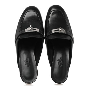 HERMES Goatskin Oz Mules 37 Black HERMES Goatskin Oz Mules 37 Black