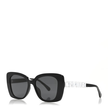 CHANEL Acetate Strass Square Sunglasses 5422-B-A Black White