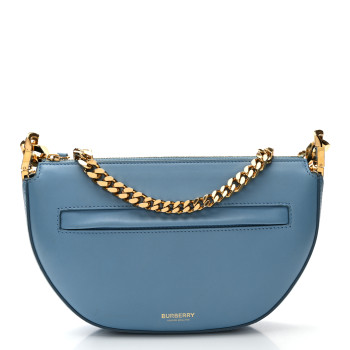 BURBERRY Lambskin Small Olympia Chain Shoulder Bag Pale Blue