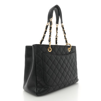 CHANEL Caviar Quilted Grand Shopping Tote GST Black