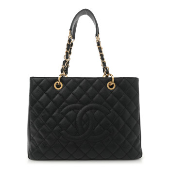 CHANEL Caviar Quilted Grand Shopping Tote GST Black